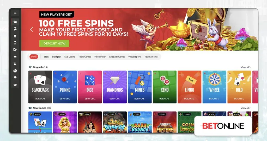 A Screenshot Showing The Casino Interface Of Betonline 1024x542 1