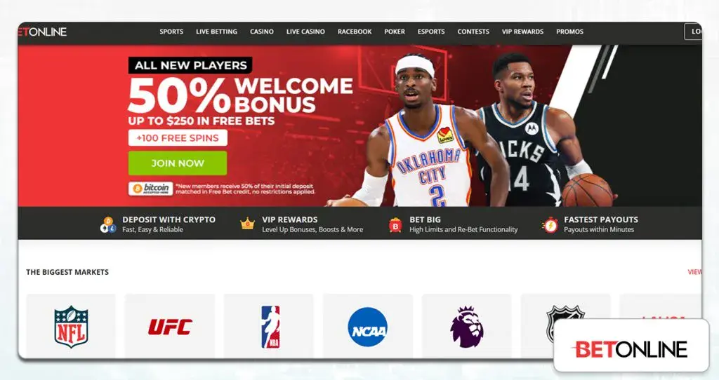 A Screenshot Showing The Homepage Interface Of Betonline1