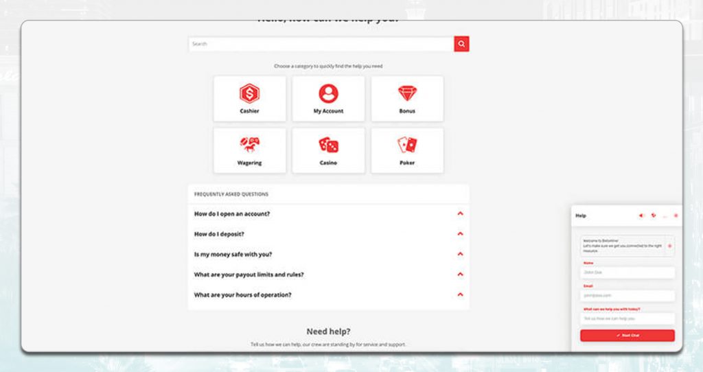 A Screenshot Showing The Faq Interface Of Betonline