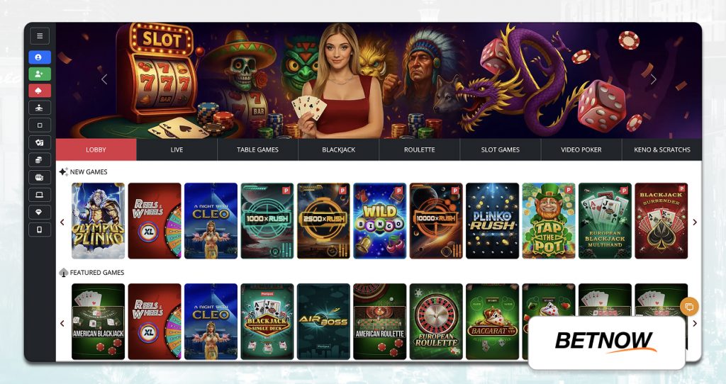 A Screenshot Showing The Casino Interface Of Betnow