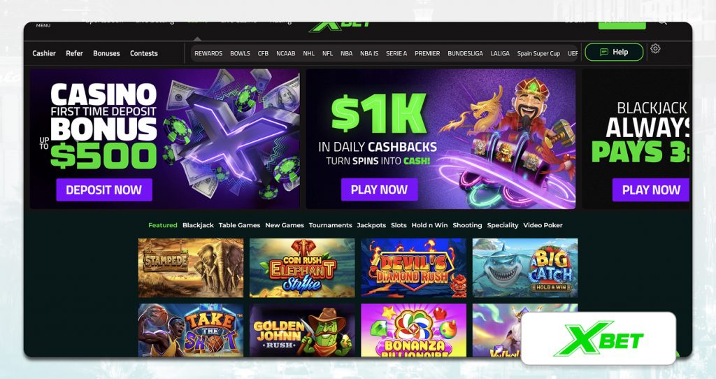 A Screenshot Showing The Casino Interface Of Xbet