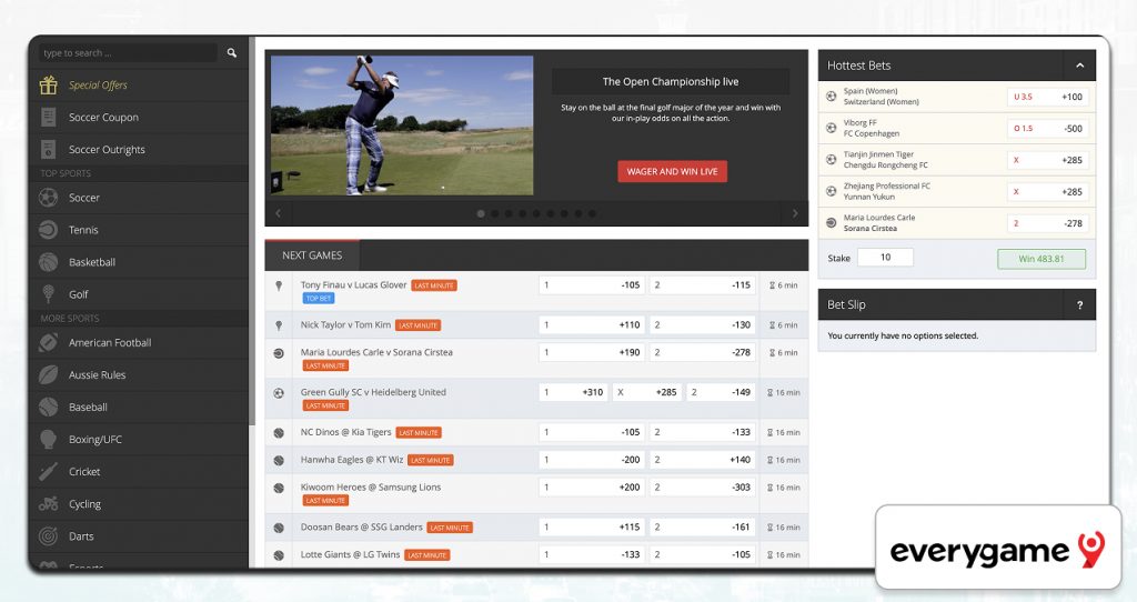 A Screenshot Showing The Homepage Interface Of Everygame