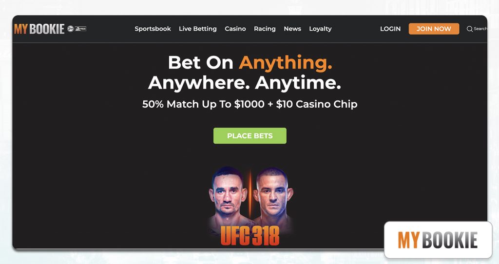 A Screenshot Showing The Homepage Interface Of Mybookie