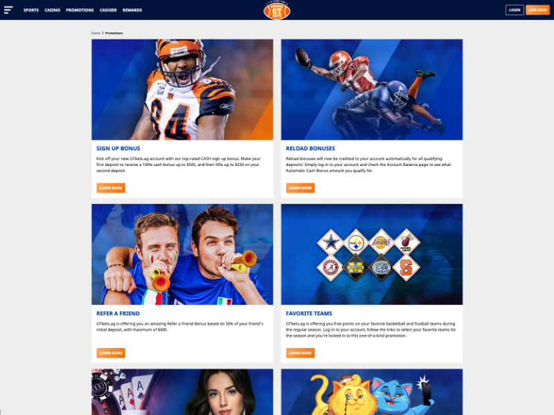 GTbets promotions